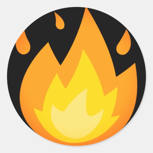 Feuerbrand Emoji Runder Aufkleber (Vorderseite)