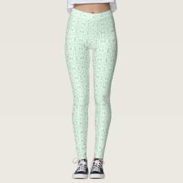 Feuerbrand Grün Weiße Abstrakte Gouache-Kunst Leggings