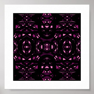 Feuerbrand Rosa Schwarze Abstrakte Gouache-Kunst Poster