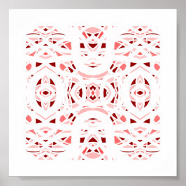 Feuerbrand Rot Weiße Abstrakte Gouache-Kunst Poster