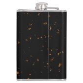 Feuerbrand überlagert das Foto, das die schwarzen  Flachmann (Rückseite)