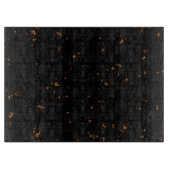 Feuerbrand überlagert das Foto, das die schwarzen Schneidebrett (Vorderseite)