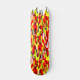 Feuerbrand und Illustrierte Flammen Skateboard