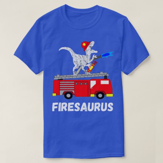 Feuerbrigade Dinosaurier Auto Funny Fireman Dino T T-Shirt (Design vorne)