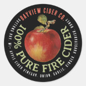 FEUERCIDER Modern Apple Cider Label Runder Aufkleber (Vorderseite)