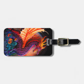 Feuerdrache Burg Fantasie Mythische Kreaturen Gepäckanhänger (Vorderseite horizontal)