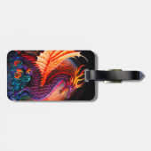 Feuerdrache Burg Fantasie Mythische Kreaturen Gepäckanhänger (Rückseite horizontal)