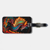 Feuerdrache Burg Fantasie Mythische Kreaturen Gepäckanhänger (Rückseite horizontal)