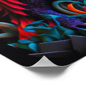 Feuerdrache Burg Fantasie Mythische Kreaturen Poster (Ecke)