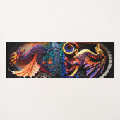 Feuerdrache Burg Fantasie Mythische Kreaturen Yogamatte (Vorderseite (Horizontal))