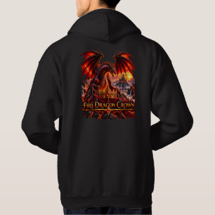 Feuerdrache Crown Fantasy Drache Pullover Hoodie
