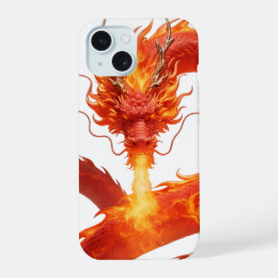 Feuerdrache Fantasy Art Design, mythische Kreatur iPhone 15 Hülle