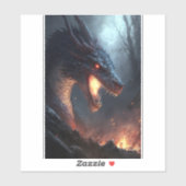 Feuerdrache Fantasy Art Sticker (Blatt)