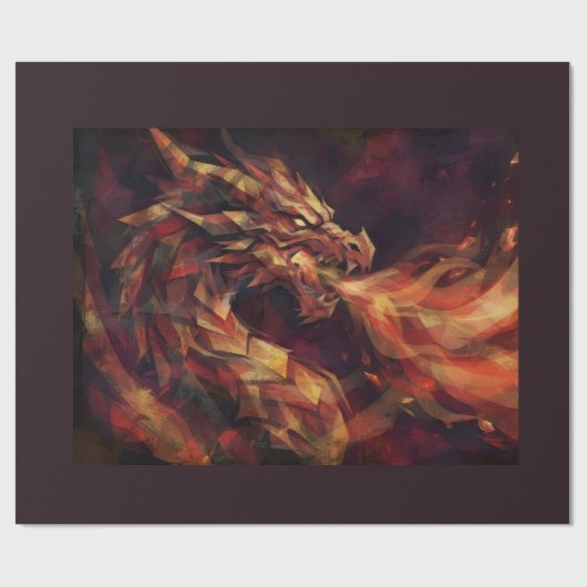 Feuerdrache Geschenkpapier (Flach)