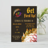 Feuerdrache Magische Verzauberung Achte Geburtstag Einladung (Stehend Vorderseite)