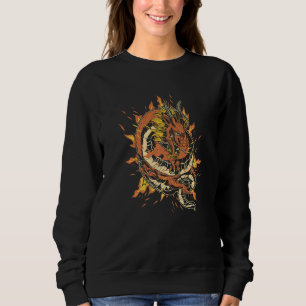Feuerdrache mit Drachenfeuer und feuerspeiendem Dr Sweatshirt