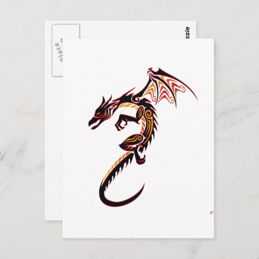 Feuerdrache Postkarte (Vorne/Hinten)