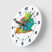 Feuerdrache Runde Wanduhr (Winkel)