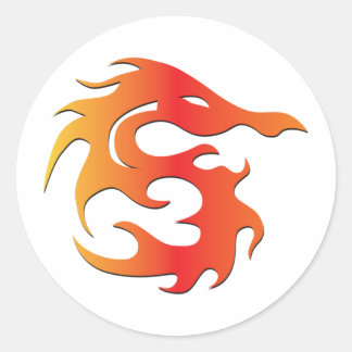 Feuerdrache Runder Aufkleber