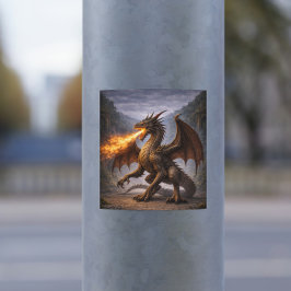 Feuerdrache-Sticker – Wilder mythischer Drache Aufkleber