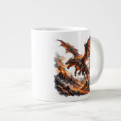 Feuerdrache Tasse | Flammender Drache Akzent Kaffe (Vorderseite Rechts)