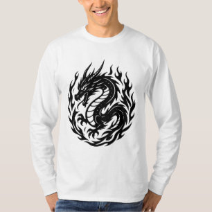 Feuerdrache-Tattoo im gewundenen Stil T-Shirt