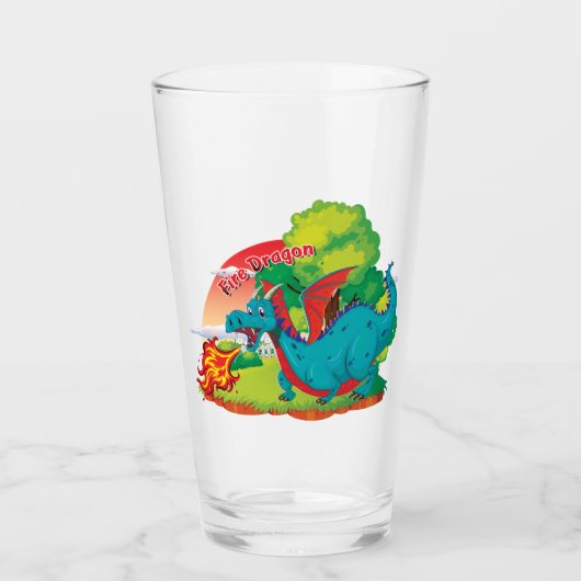 Feuerdrache-Trinkbehälter Glas (Vorderseite)