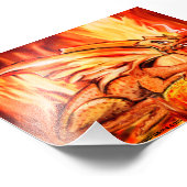 Feuerdrache und Ei Fotodruck (Ecke)