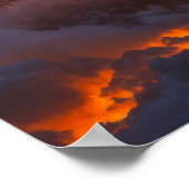 Feuerdrache unter Vollmond-Fantasy Poster (Ecke)