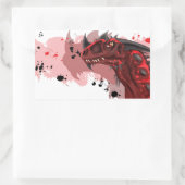 Feuerdrache (weiße Version) Rechteckiger Aufkleber (Tasche)