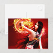 FeuerdrachenGirl Postkarte (Vorne/Hinten)