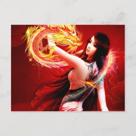 FeuerdrachenGirl Postkarte (Vorderseite)