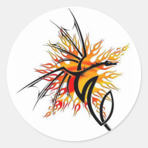 Feuerdrachenheber Runder Aufkleber