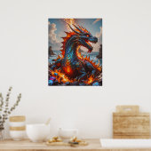 Feuerdrachenposter Poster (Küche)