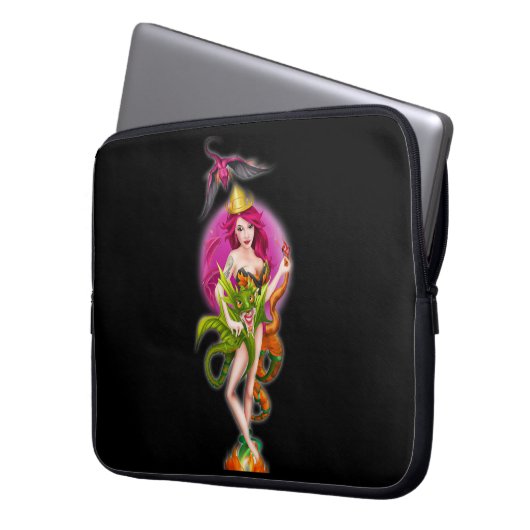 Feuerdrachenprinzessin Laptopschutzhülle (Vorderseite Links)