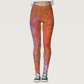 Feuerelement Alkohol Tinte Abstrakt Orange Leggings (Vorderseite)