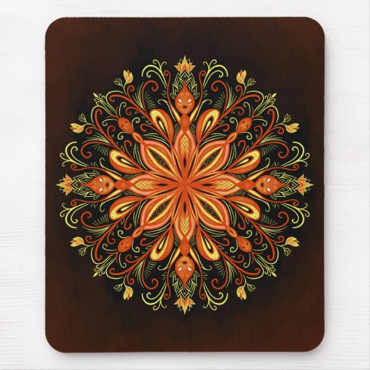 Feuerelement Flame Mandala Mousepad (Vorne)