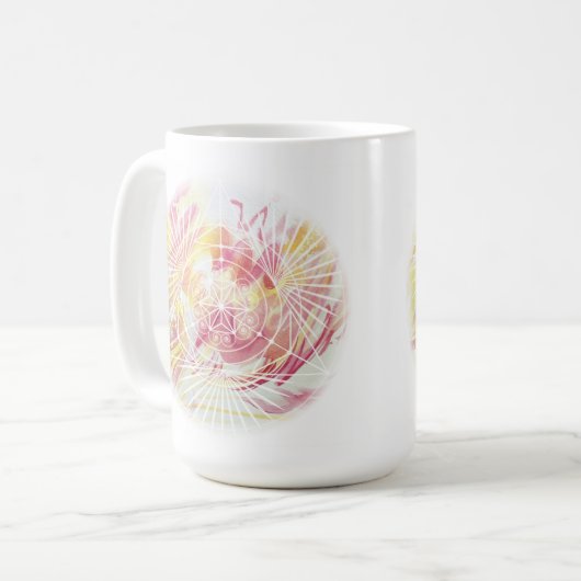 Feuerelement Wasserfarbe Mandala Zwei Tasse (Vorderseite Links)