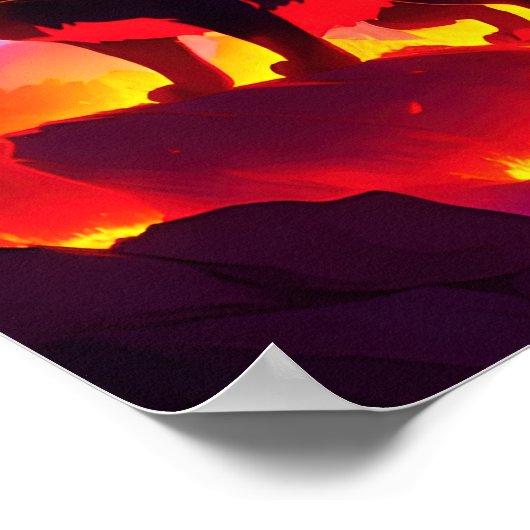 Feuerelementkatze Poster (Ecke)