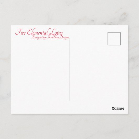 Feuerelementlotus Postkarte (Rückseite)