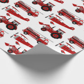 Feuerfahrzeug, Flugzeug, Zugmaschine Geschenkpapier (Ecke)