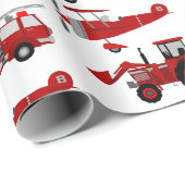 Feuerfahrzeug, Flugzeug, Zugmaschine Geschenkpapier (Rolleneckpunkt)