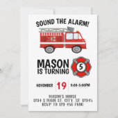 Feuerfahrzeug Geburtstag Einladung (Vorderseite)