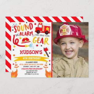 Feuerfahrzeug Geburtstag Einladung Fireman Party