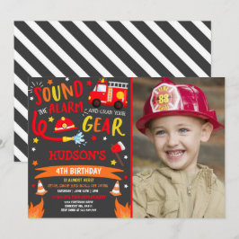 Feuerfahrzeug Geburtstag Einladung Fireman Party