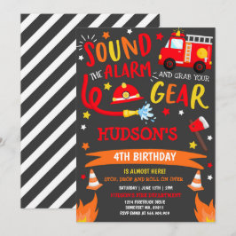 Feuerfahrzeug Geburtstag Einladung Fireman Party