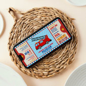 Feuerfahrzeug-Ticket Geburtstagspartei Einladung