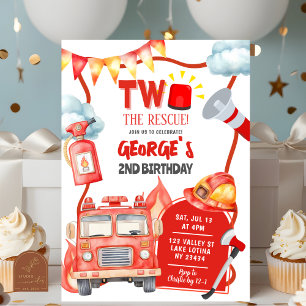 Feuerfahrzeug Zwei der Rettungskapsel zum zweiten  Einladung