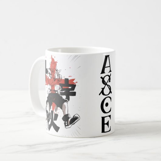 🔥Feuerfaust Anime-Kaffeetasse – Flammenpirat☕ Kaffeetasse (Vorderseite Links)
