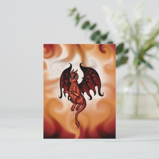 Feuerfeuerdrache Postkarte (Stehend Vorderseite)